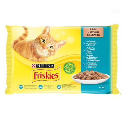 Friskies Cat Adult течна храна за маче 4х85гр