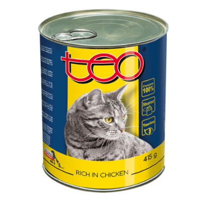 Тео конзерва течна храна за маче пилешко 415гр