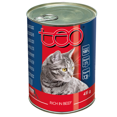 Teo конзерва течна храна за маче говедско 415гр