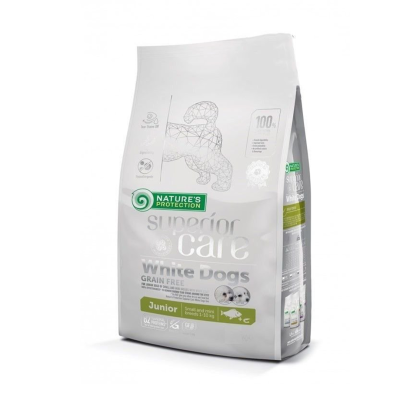 Храна за кучиња Nature's Protection White dogs Grain Free white fish junior small & mini breeds 17 KG