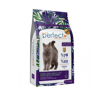 Perfect Sterilised low grain cat food– Перфект за возрасни стерилизирани мачки со лосос 10 kг