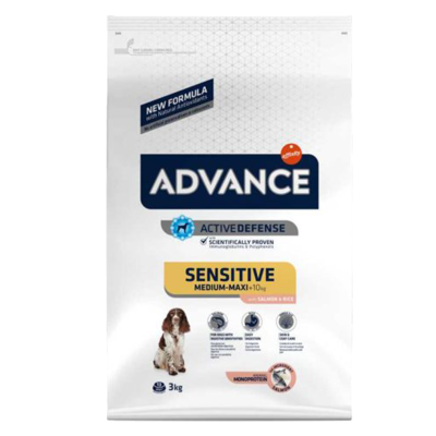 Advance Sensitive Medium&Maxi Adult храна за куче од лосос 12 кг