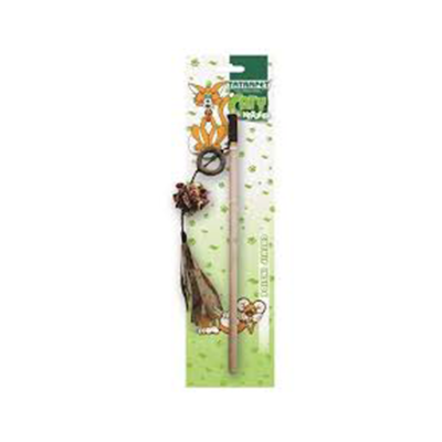 585.62 ИГРАЧКА ЗА МАЧКА ПРИРОДНА БАЗА СО ДРВО И ПЕРДУВИ 40цм