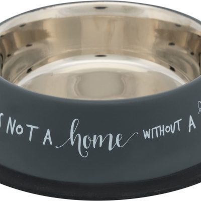 Сад од нерѓосувачки челик/гумен основен прстен, 0.45л/ø19см, сив