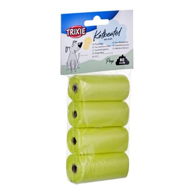 Ќесички за измет на кучиња, мирис на лимон, 4 ролни од по 20, жолти