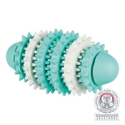 Дентално рагби топче, природна гума, 15см со ментол